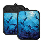Shark Underwear Print Pot Holders With Pocket