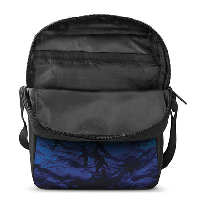 Shark Underwear Print Rectangular Crossbody Bag