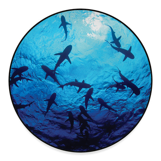 Shark Underwear Print Round Floor Mat