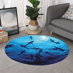 Shark Underwear Print Round Rug