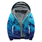 Shark Underwear Print Sherpa Lined Zip Up Hoodie