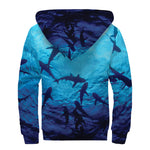 Shark Underwear Print Sherpa Lined Zip Up Hoodie