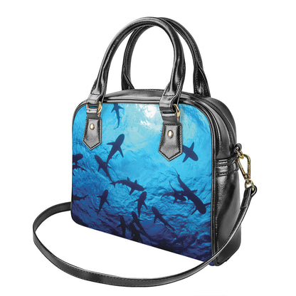 Shark Underwear Print Shoulder Handbag