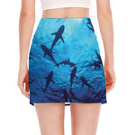 Shark Underwear Print Side Slit Mini Skirt
