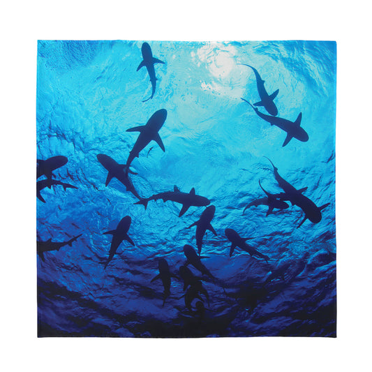 Shark Underwear Print Silk Bandana