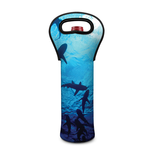 Shark Underwear Print Single Neoprene Wine Tote