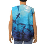 Shark Underwear Print Sleeveless Baseball Jersey