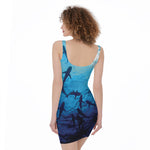 Shark Underwear Print Sleeveless Bodycon Dress