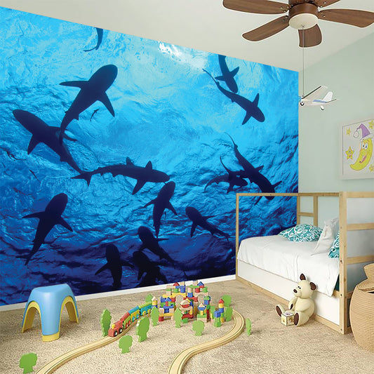 Shark Underwear Print Wall Sticker