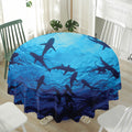 Shark Underwear Print Waterproof Round Tablecloth