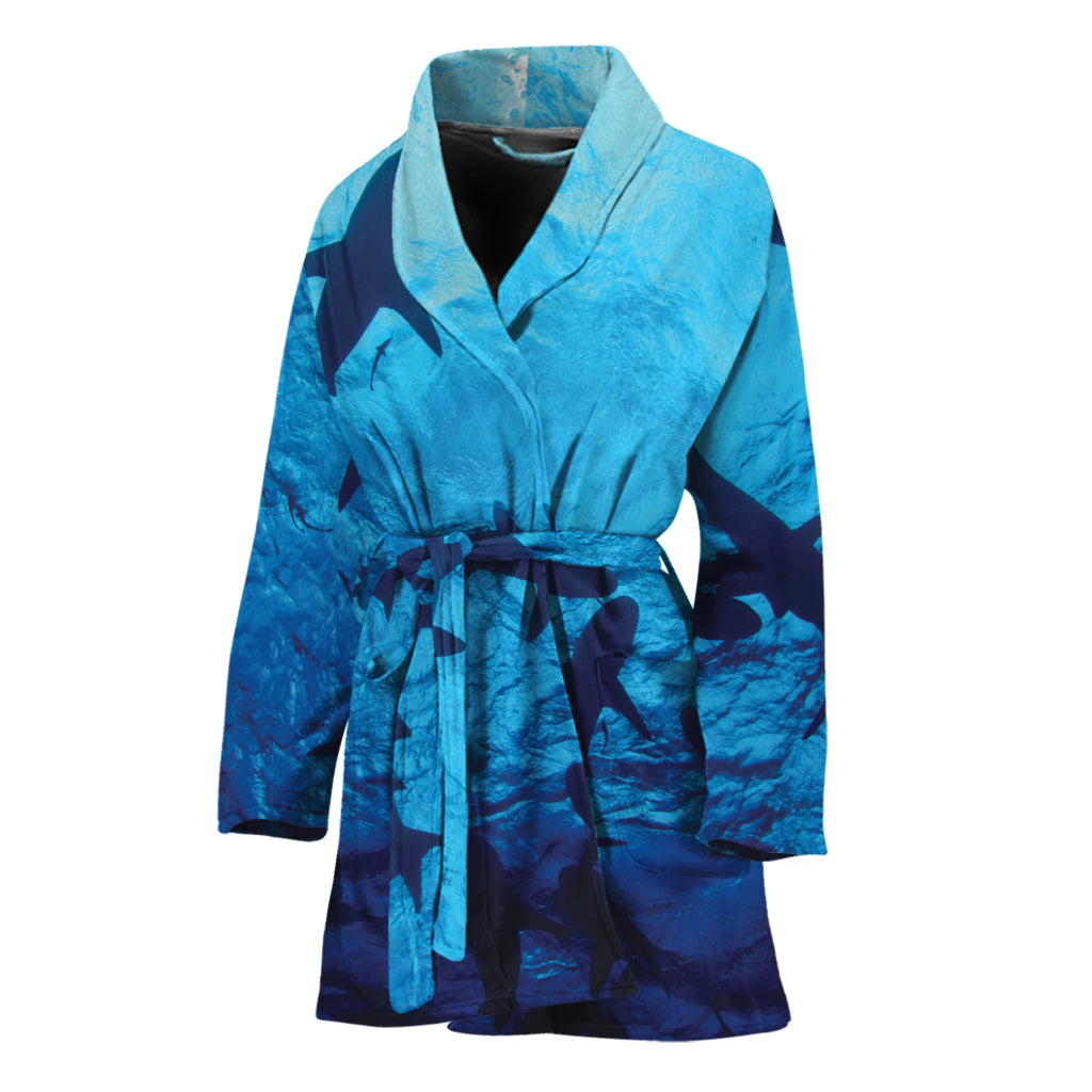 Shark Underwear Print Women's Bathrobe