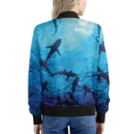 Shark Underwear Print Women's Bomber Jacket