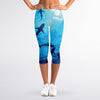 Shark Underwear Print Women's Capri Leggings