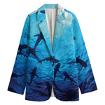 Shark Underwear Print Women's Cotton Blazer
