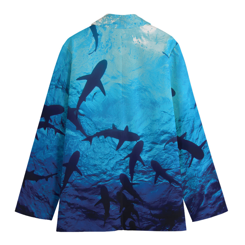 Shark Underwear Print Women's Cotton Blazer