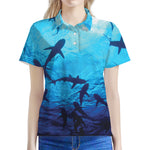 Shark Underwear Print Women's Polo Shirt