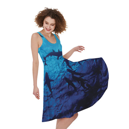 Shark Underwear Print Women's Sleeveless Dress