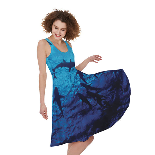 Shark Underwear Print Women's Sleeveless Dress