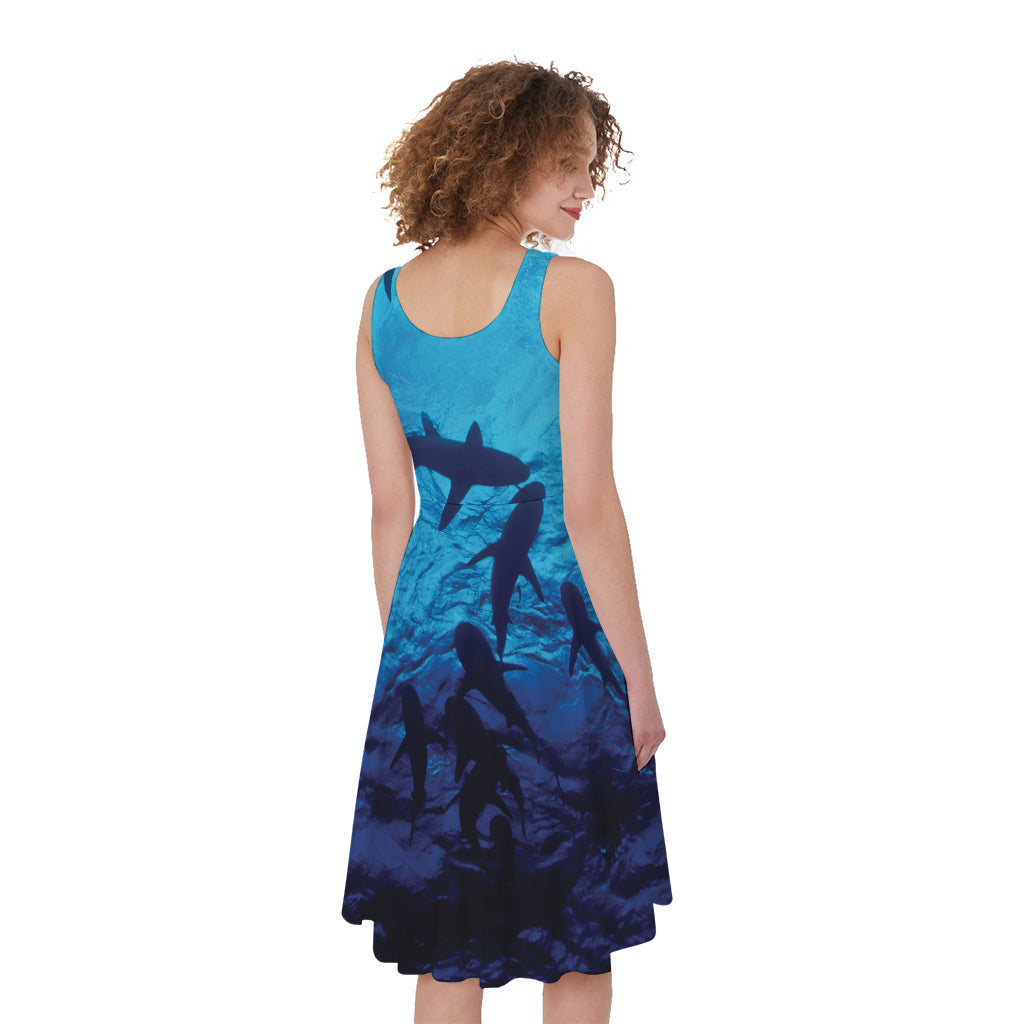 Shark Underwear Print Women's Sleeveless Dress