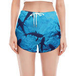 Shark Underwear Print Women's Split Running Shorts
