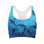 Shark Underwear Print Women's Sports Bra
