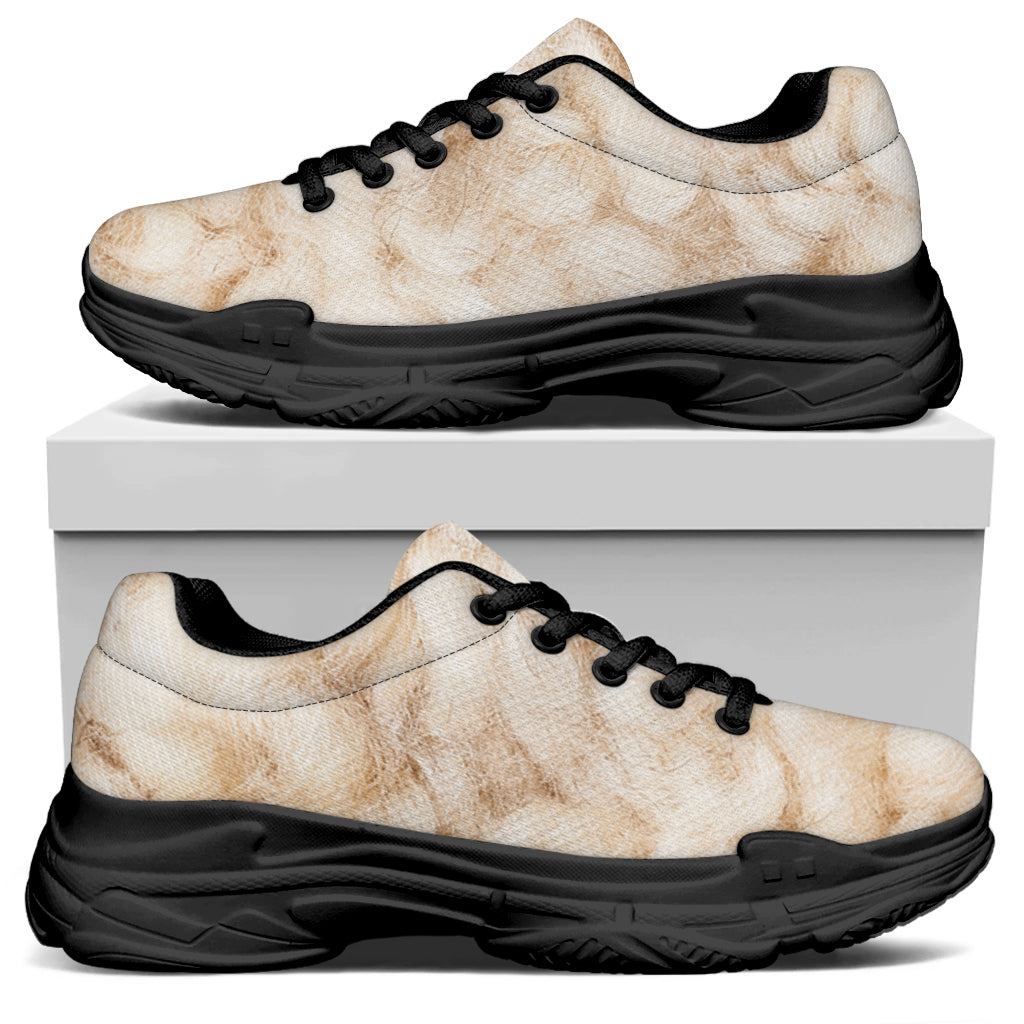 Sheepskin Print Black Chunky Shoes