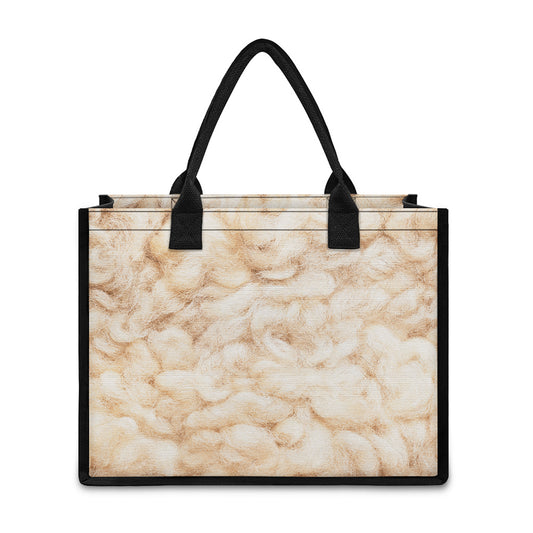 Sheepskin Print Canvas Tote Bag