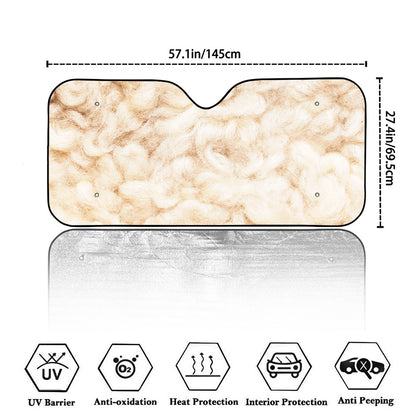 Sheepskin Print Car Windshield Sun Shade