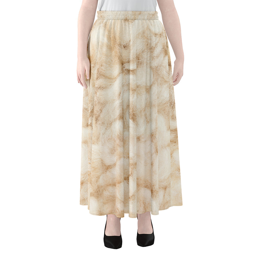 Sheepskin Print Chiffon Maxi Skirt