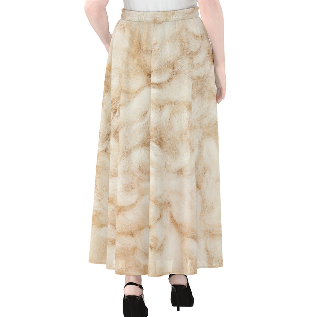 Sheepskin Print Chiffon Maxi Skirt