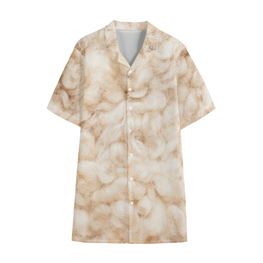 Sheepskin Print Cotton Hawaiian Shirt