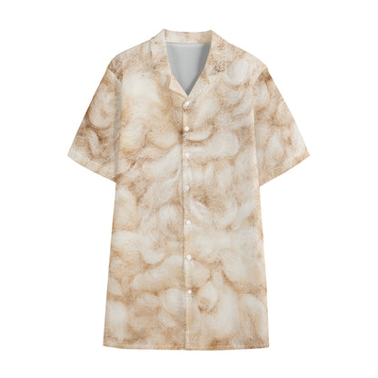 Sheepskin Print Cotton Hawaiian Shirt