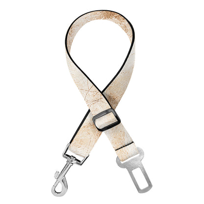 Sheepskin Print Dog Seat Belt