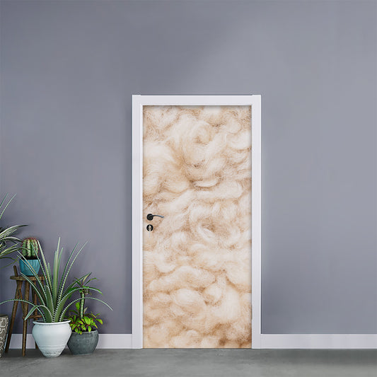 Sheepskin Print Door Sticker