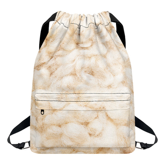 Sheepskin Print Drawstring Backpack