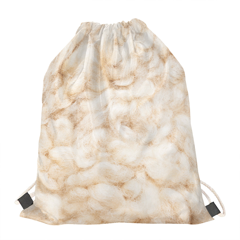 Sheepskin Print Drawstring Bag