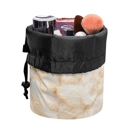 Sheepskin Print Drawstring Makeup Bag