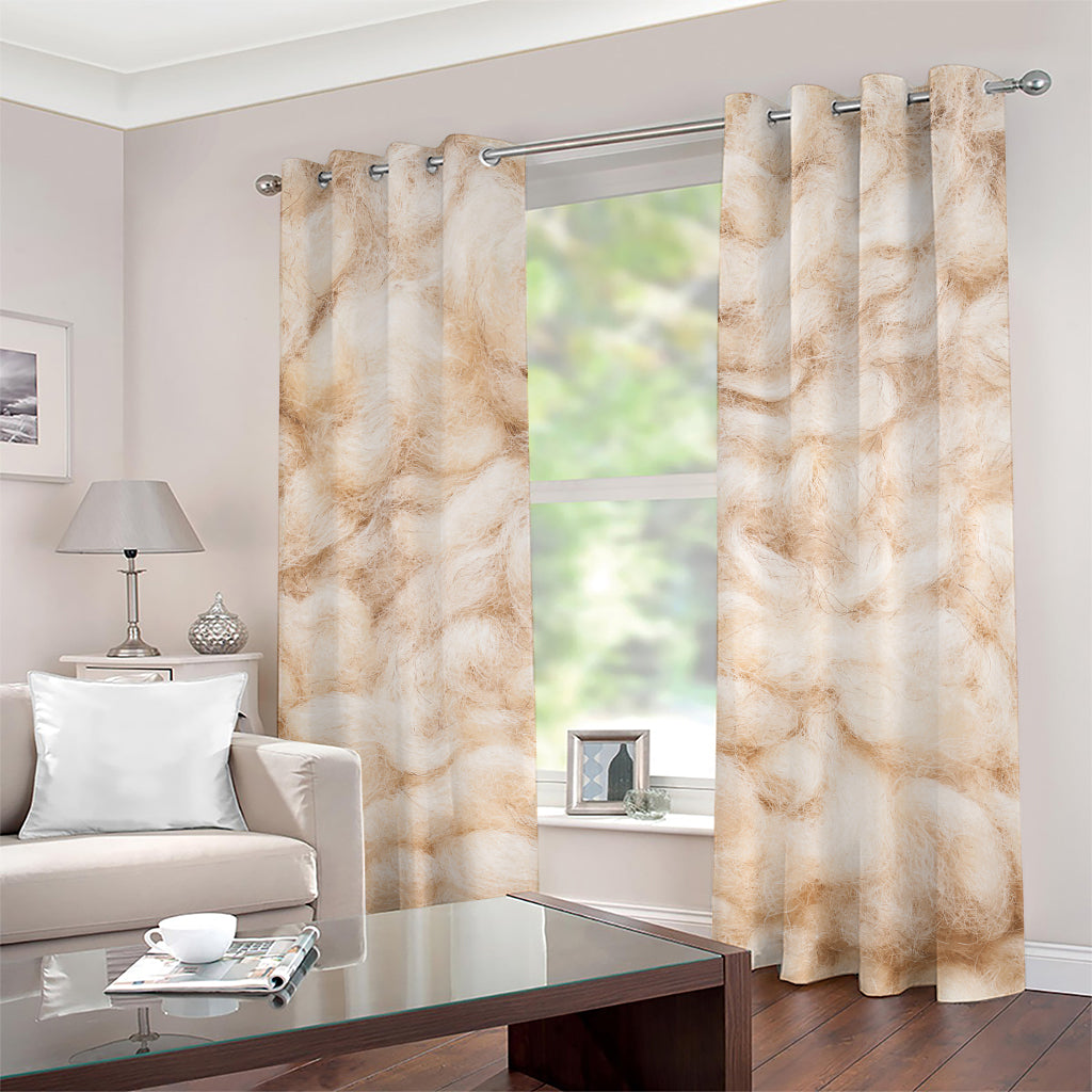 Sheepskin Print Grommet Curtains