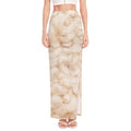 Sheepskin Print High Slit Maxi Skirt