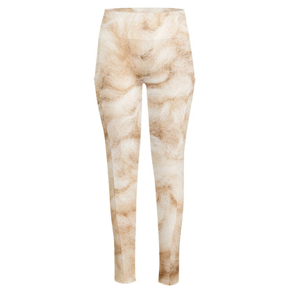Sheepskin Print High-Waisted Pocket Leggings