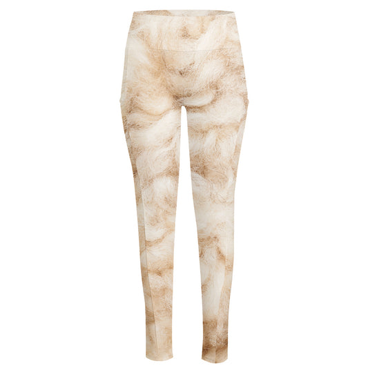 Sheepskin Print High-Waisted Pocket Leggings