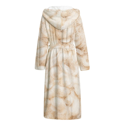 Sheepskin Print Hooded Bathrobe