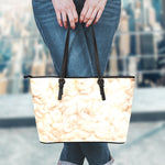 Sheepskin Print Leather Tote Bag