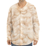 Sheepskin Print Long Sleeve Baseball Jersey