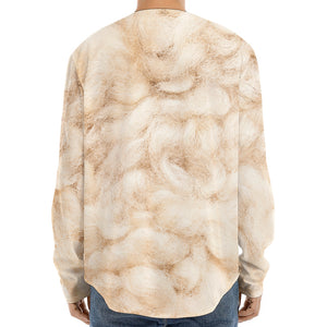 Sheepskin Print Long Sleeve Baseball Jersey