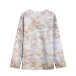 Sheepskin Print Long Sleeve Short Coat