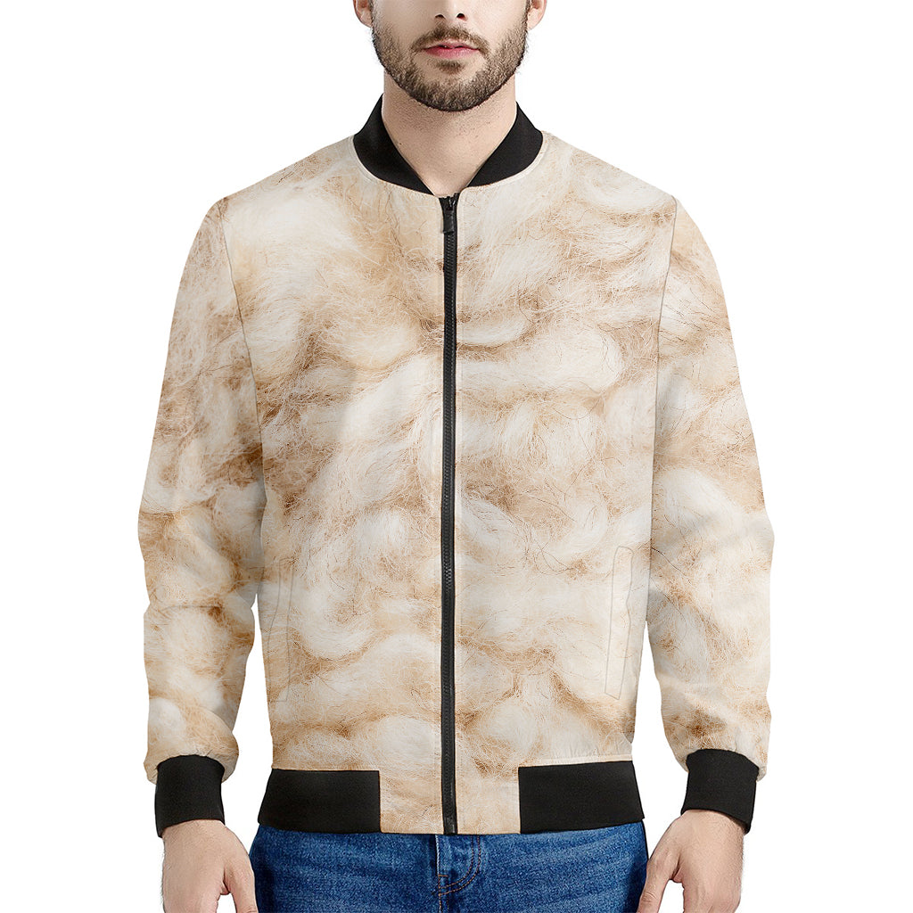 Sheepskin Print Men's Bomber Jacket