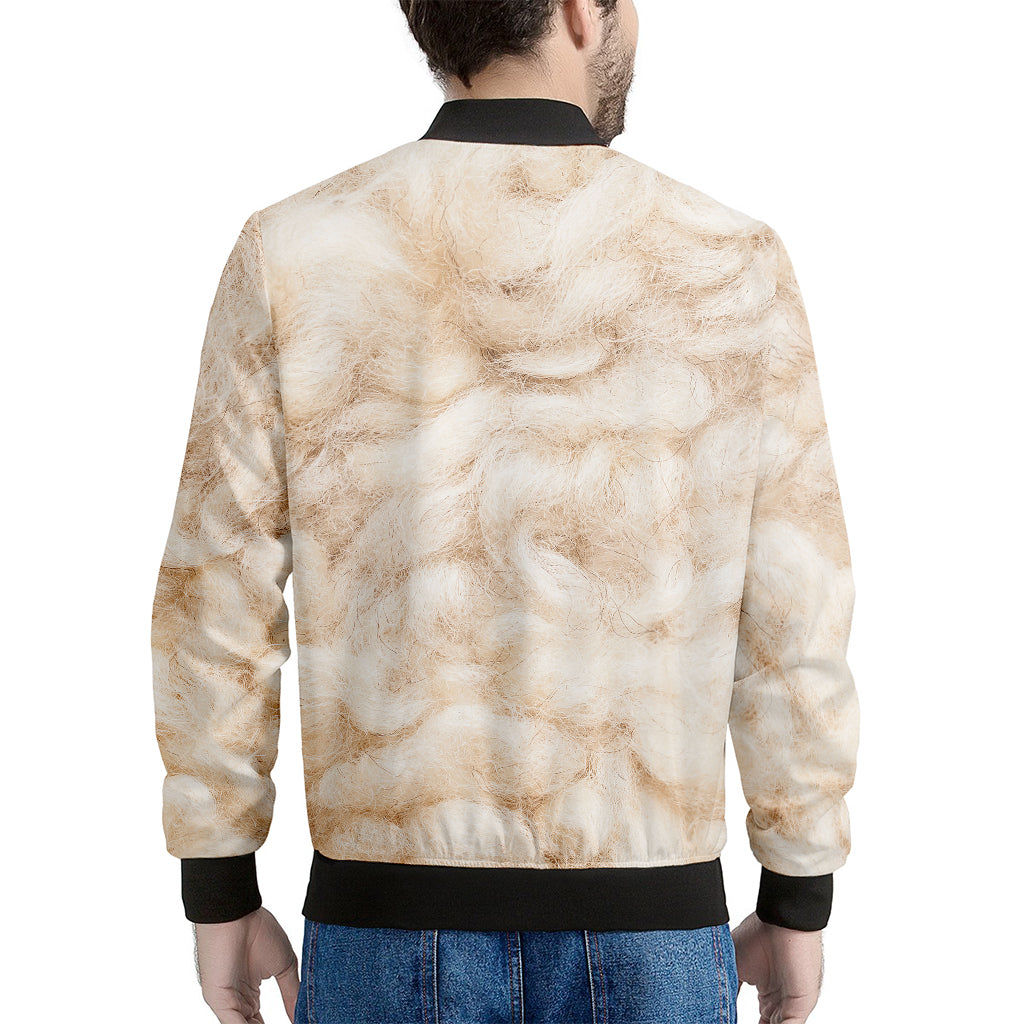 Sheepskin Print Men's Bomber Jacket