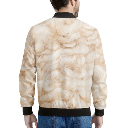 Sheepskin Print Men's Bomber Jacket