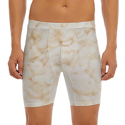 Sheepskin Print Men's Long Boxer Briefs